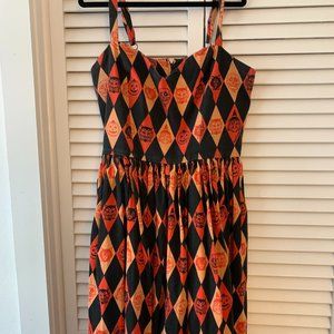 BEN COOPER HARLEQUIN MICHELINE PITT SWING DRESS SIZE 2XL FADING